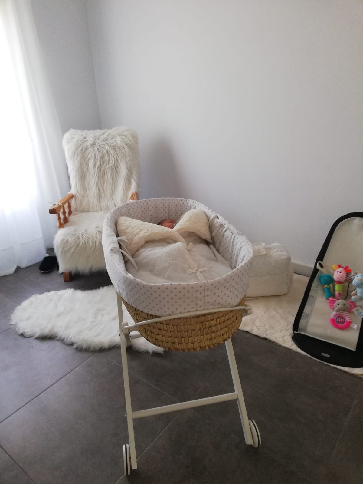 Sillón Infantil Beige-Blanco Estrellas