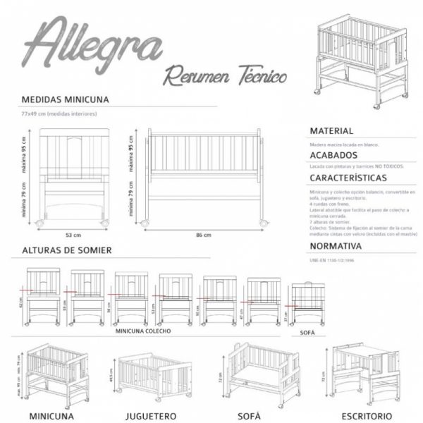 MINICUNA DE COLECHO CONVERTIBLE ALLEGRA