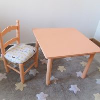 MESA INFANTIL ARTESANAL NARANJA