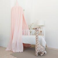 Dosel de techo tela bambula rosa bebe
