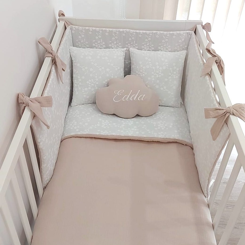 Ropa de cuna tela bambula beige - Mimitos Home