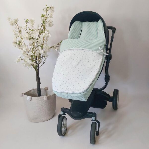 saco de silla sacks verde con blanco estrellas verdes