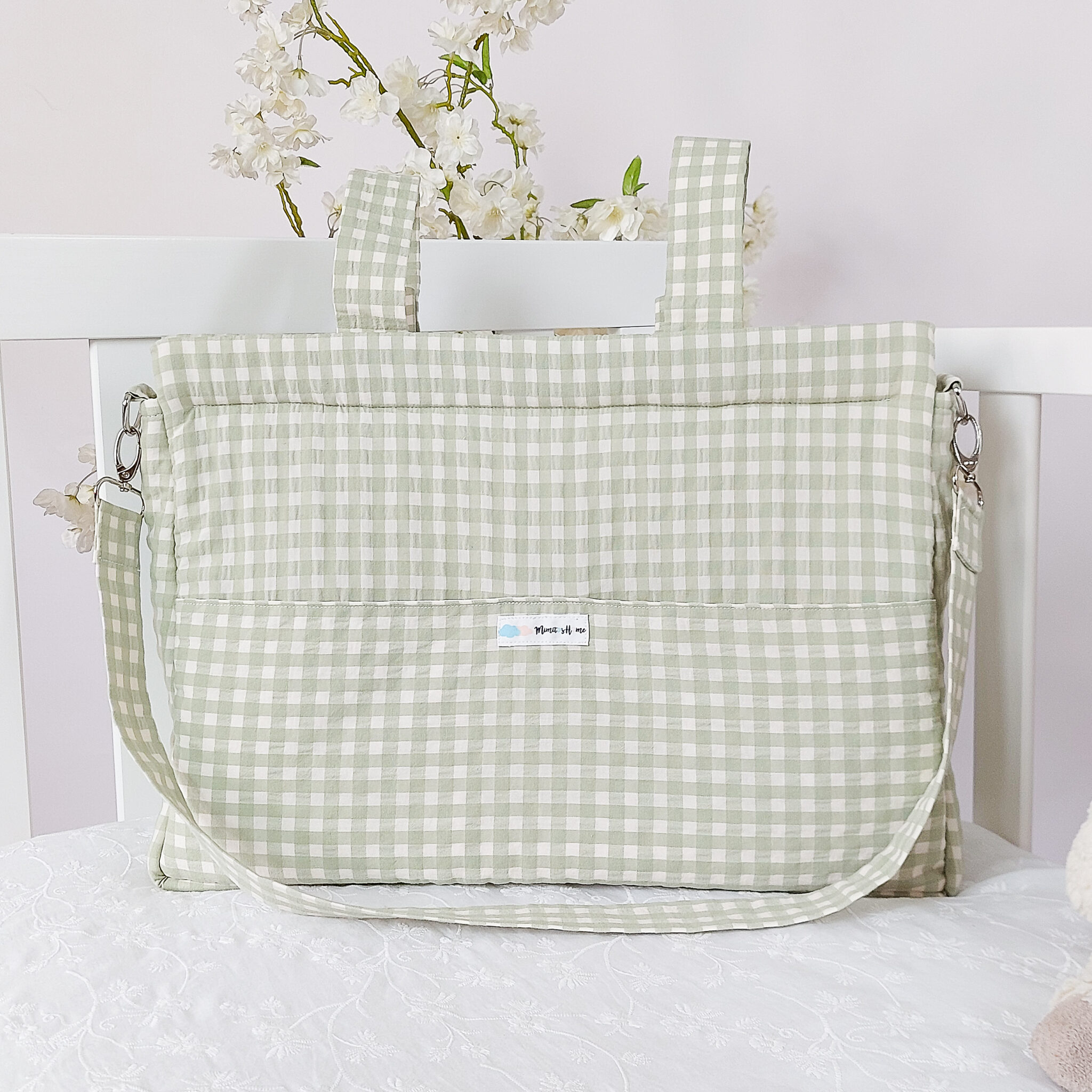 Bolso carro de paseo milán vichy verde maquillaje - Mimitos Home