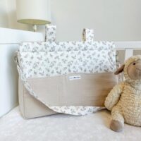 bolso berlin bambula beige y flores vintage