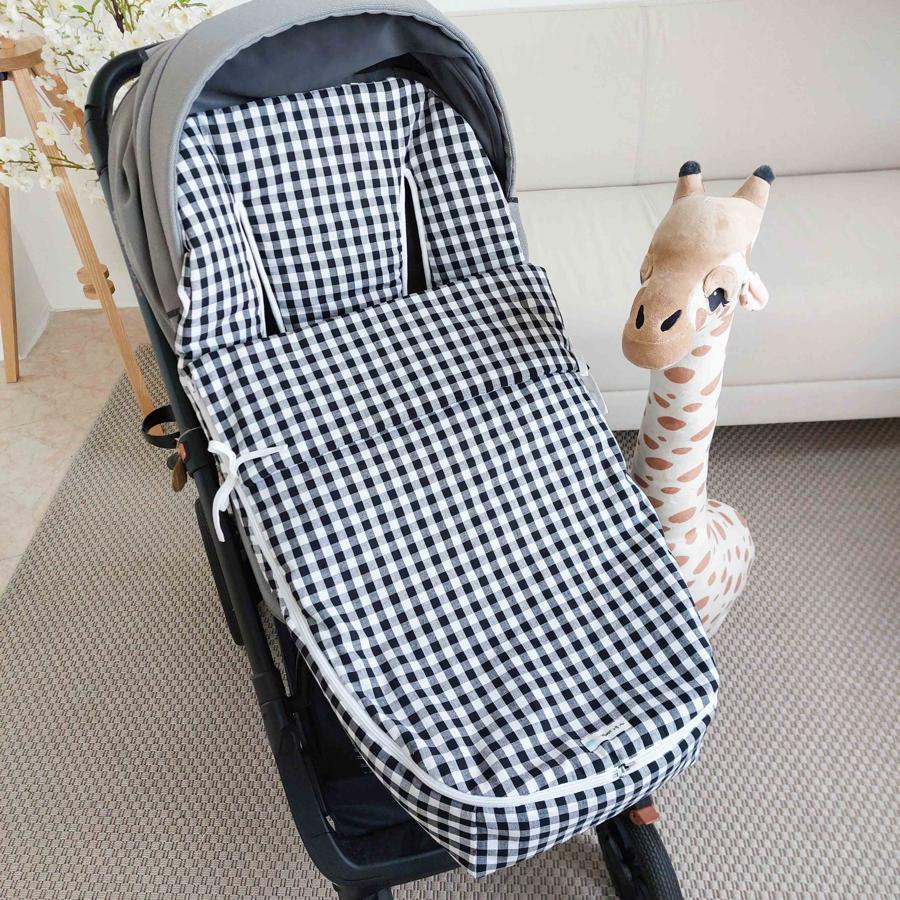 Saco para silla de paseo UNIVERSAL DOBLE vichy blanco y negro