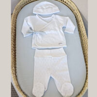 Conjunto lacito bambula Azul bebe