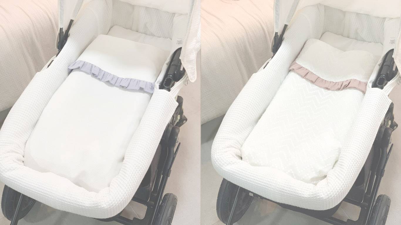 Fundas para cuco y vestiduras para capazo en Mimitos Home. Todo para tu carro y carrito de paseo. Vestimos tu carrito